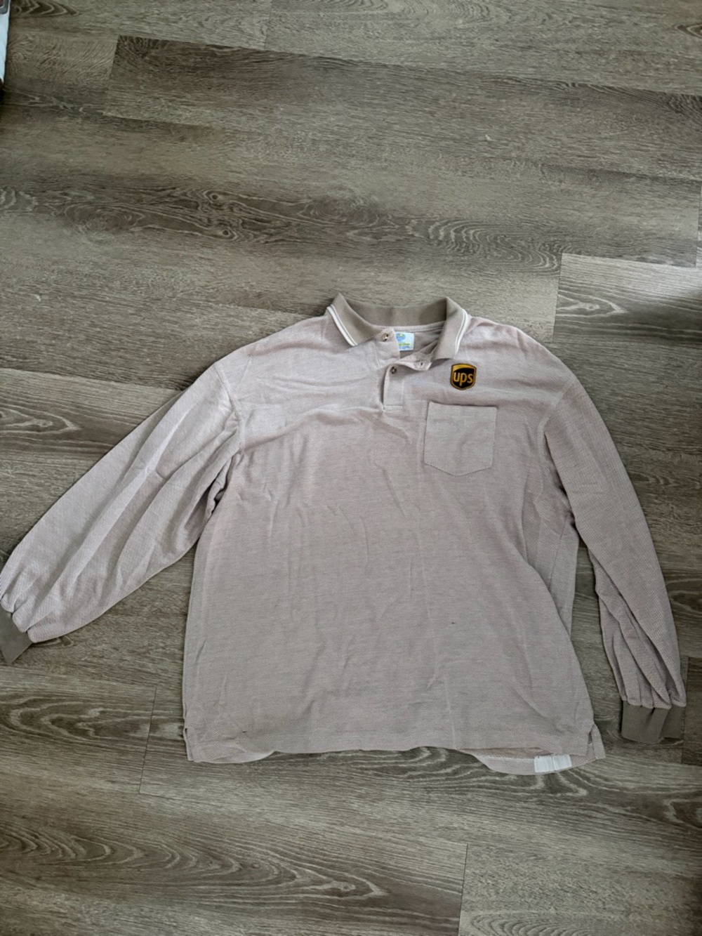 UPS Long Sleeve Polo Shirt in Light Brown